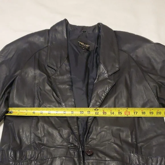 Pelle Black 100% Genuine Leather Trench Coat - Picture 7 of 10